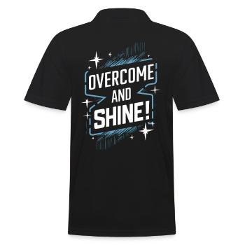 Overcome and radiate motivation - Men's Polo Shirt - black - Back - Kai (181cm)