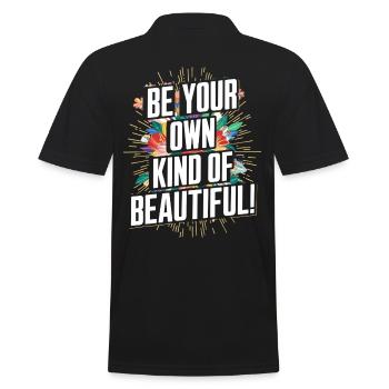 Sei Deine Eigene Art von Schön - Männer Poloshirt - Schwarz - Hinten - Kai (181cm)