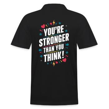 Du Bist Stärker Als Du Denkst - Männer Poloshirt - Schwarz - Hinten - Kai (181cm)