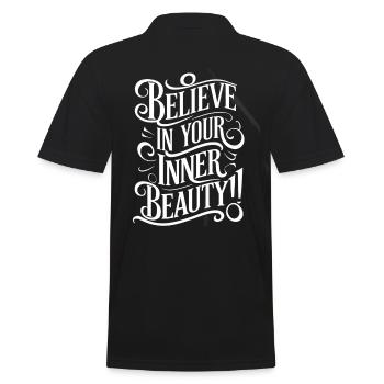 Glaube An Deine Innere Schönheit - Männer Poloshirt - Schwarz - Hinten - Kai (181cm)