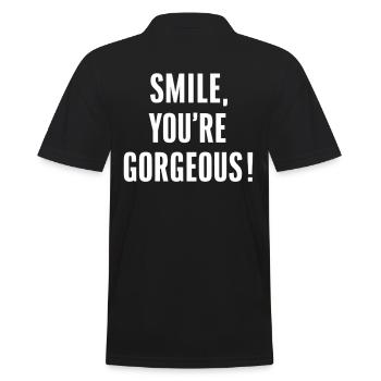 Smile You're Beautiful Motivation - Men's Polo Shirt - black - Back - Kai (181cm)