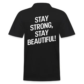 Rester fort Rester belle Motivation - Polo Homme - noir - Dos - Kai (181cm)