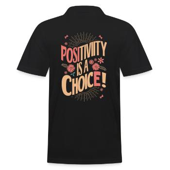 Positivity is a choice - Men's Polo Shirt - black - Back - Kai (181cm)