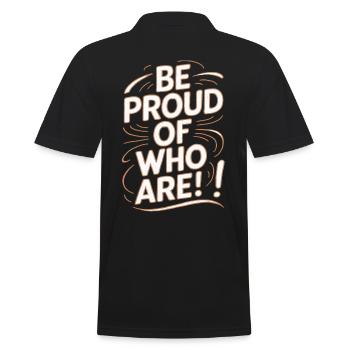 Sei Stolz Auf Dich Selbst Motivation - Männer Poloshirt - Schwarz - Hinten - Kai (181cm)