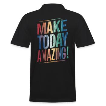 Do Incredibly Positive Thinking Today - Men's Polo Shirt - black - Back - Kai (181cm)