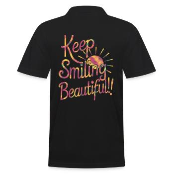 Gardez le sourire beau - Dicton positif - Polo Homme - noir - Dos - Kai (181cm)
