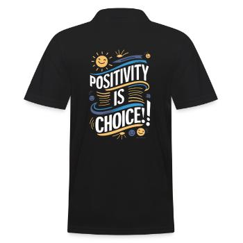 Positivity is a choice - Men's Polo Shirt - black - Back - Kai (181cm)