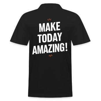Do Incredibly Positive Thinking Today - Men's Polo Shirt - black - Back - Kai (181cm)