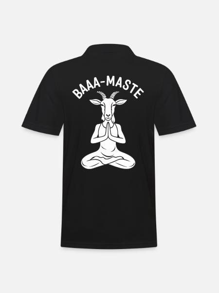 Baaa-Maste Entspannte Ziegenyoga Pose - Männer Poloshirt - Schwarz