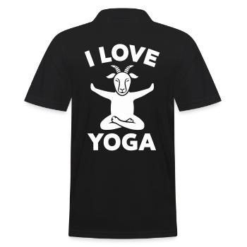 Motif d’amour et de relaxation du yoga de la chèvre - Polo Homme - noir - Dos - Kai (181cm)