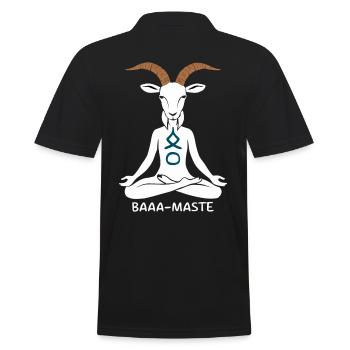 Pose de yoga de chèvre Baaa-Mast détendue - Polo Homme - noir - Dos - Kai (181cm)