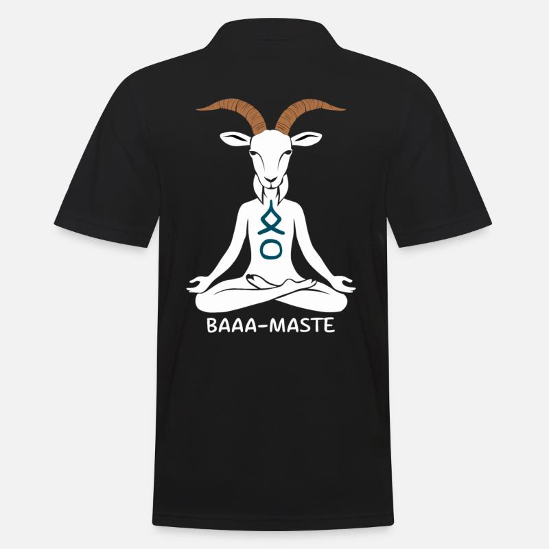 Entspannte Ziege Baaa-Maste Yoga Pose - Männer Poloshirt - Schwarz