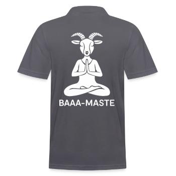 Baaa-Maste Goats Yoga Relaxation - Men's Polo Shirt - charcoal grey - Back - Nico (186cm)