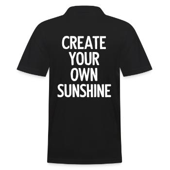 Erschaffe Deinen Eigenen Sonnenschein - Männer Poloshirt - Schwarz - Hinten - Kai (181cm)
