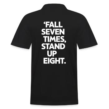 Chute sept fois Debout Huit Motivation - Polo Homme - noir - Dos - Kai (181cm)