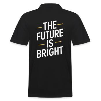 The Future Is Bright Motivationsbotschaft - Männer Poloshirt - Schwarz - Hinten - Kai (181cm)