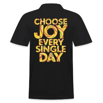 Choose Joy Every Single Day - Men's Polo Shirt - black - Back - Kai (181cm)