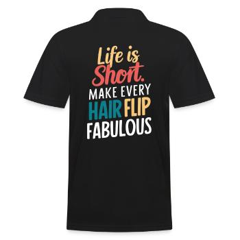 Live Short and Hair Throw Fabulous - Men's Polo Shirt - black - Back - Kai (181cm)