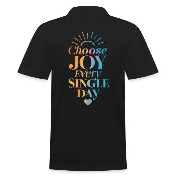 Choose Joy Every Single Day - Men's Polo Shirt - black - Back - Kai (181cm)