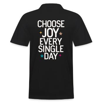 Choose Joy Every Single Day - Men's Polo Shirt - black - Back - Kai (181cm)