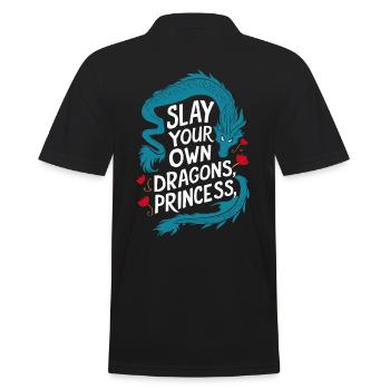 Battez votre princesse dragon - Polo Homme - noir - Dos - Kai (181cm)