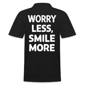 Moins d’inquiétude, plus de sourire, plus de motivation - Polo Homme - noir - Dos - Kai (181cm)