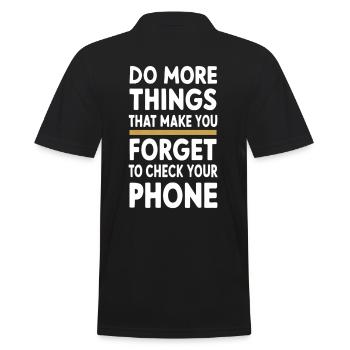Do more things that make you forget - Men's Polo Shirt - black - Back - Kai (181cm)