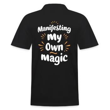 Manifesting My Own Magic Motivation - Men's Polo Shirt - black - Back - Kai (181cm)