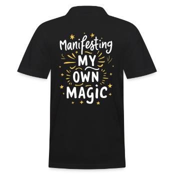 Manifesting My Own Magic - Men's Polo Shirt - black - Back - Kai (181cm)