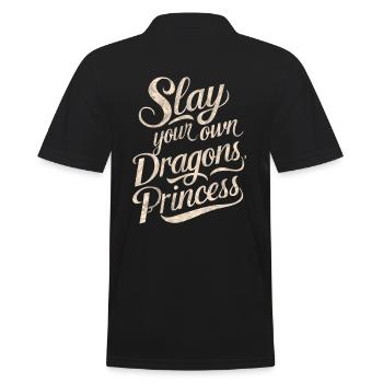 Tuez vos propres Dragons princesse Motif - Polo Homme - noir - Dos - Kai (181cm)