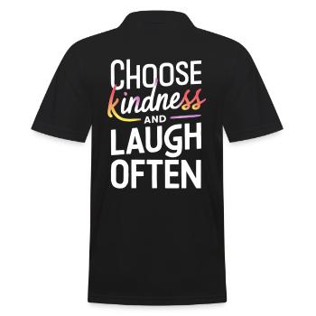 Choose kindness and laugh often - Men's Polo Shirt - black - Back - Kai (181cm)