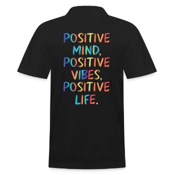 Positive Mind Vibes Vie Coloré - Polo Homme - noir - Dos - Kai (181cm)