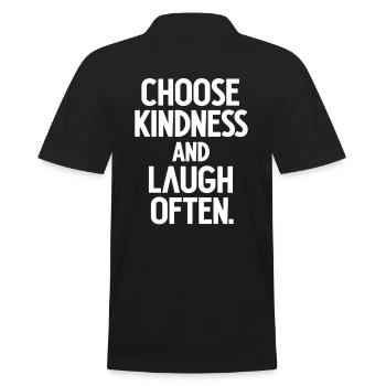 Choose Kindness And Laugh Often Motivation - Men's Polo Shirt - black - Back - Kai (181cm)