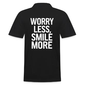 Moins d’inquiétude, plus de sourire, plus de motivation - Polo Homme - noir - Dos - Kai (181cm)