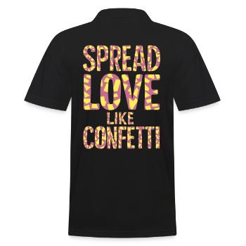 Spread Love Like Confetti Play of Colors - Men's Polo Shirt - black - Back - Kai (181cm)