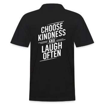 Choose kindness and laugh a lot - Men's Polo Shirt - black - Back - Kai (181cm)