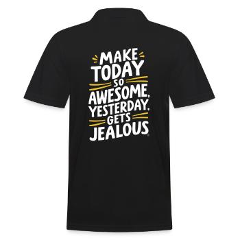Do so brilliant today, yesterday will be jealous - Men's Polo Shirt - black - Back - Kai (181cm)