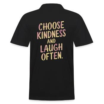 Choose kindness and laugh a lot - Men's Polo Shirt - black - Back - Kai (181cm)
