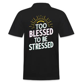 Too to be stressed - Men's Polo Shirt - black - Back - Kai (181cm)
