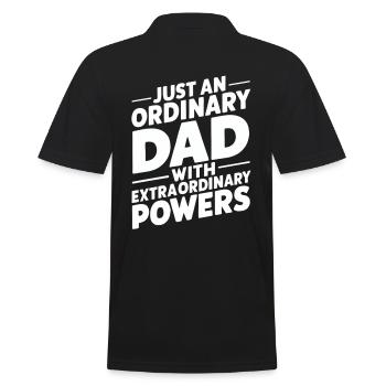 Gewöhnlicher Papa Mit Außergewöhnlichen Kräften - Männer Poloshirt - Schwarz - Hinten - Kai (181cm)