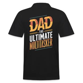 Dad The Ultimate Multitasker - Männer Poloshirt - Schwarz - Hinten - Kai (181cm)