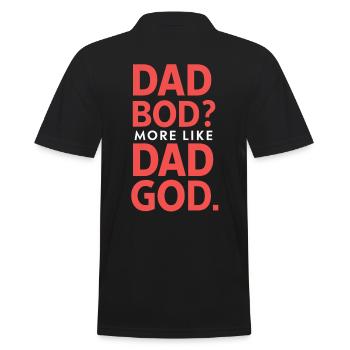 Dad Bod? Eher Ein Dad Gott - Männer Poloshirt - Schwarz - Hinten - Kai (181cm)