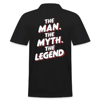Der Mann, Der Mythos, Die Legende - Männer Poloshirt - Schwarz - Hinten - Kai (181cm)