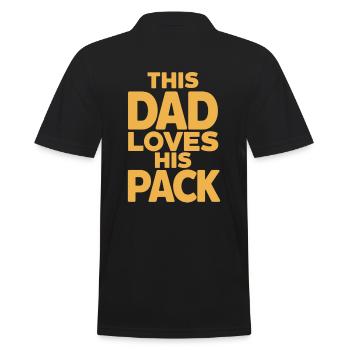 Dieser Papa Liebt Sein Rudel - Männer Poloshirt - Schwarz - Hinten - Kai (181cm)