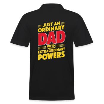 Ordinary Dad With Extraordinary Powers - Men's Polo Shirt - black - Back - Kai (181cm)