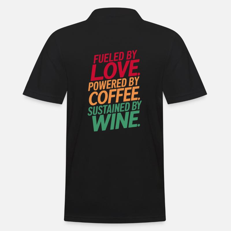 Driven by love, coffee & wine - Men's Polo Shirt - black