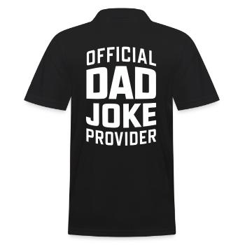 Offizieller Dad Joke Versorger - Männer Poloshirt - Schwarz - Hinten - Kai (181cm)