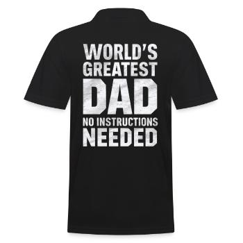 Le meilleur papa du monde Aucune instruction nécessaire - Polo Homme - noir - Dos - Kai (181cm)
