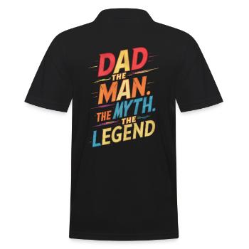 Dad The Man The Myth The Legend - Männer Poloshirt - Schwarz - Hinten - Kai (181cm)