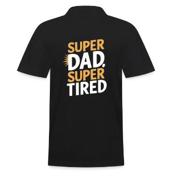 Super papa super fatigué sujet unique - Polo Homme - noir - Dos - Kai (181cm)
